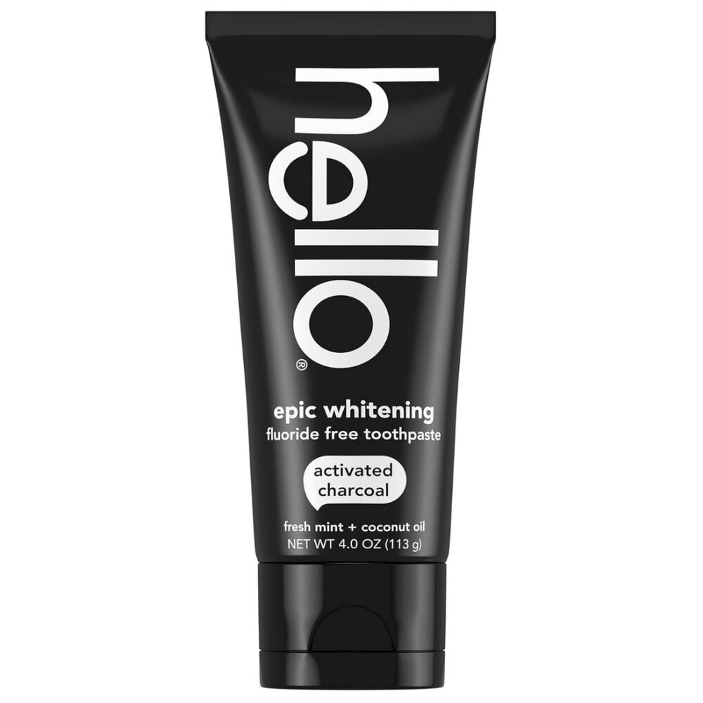 hello Epic Whitening Charcoal Fluoride Free Toothpaste,  Fresh Mint, 4.0 Oz Tube